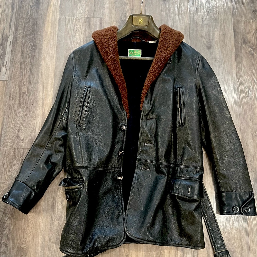 COPY - Incredibly Rare LVC Leather Boomtown Jacket. Tobacco Color. Small.
